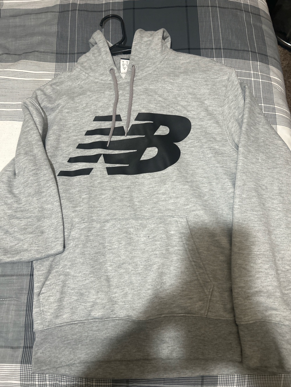 New Balance Light Gray Hoodie with Black NB Logo